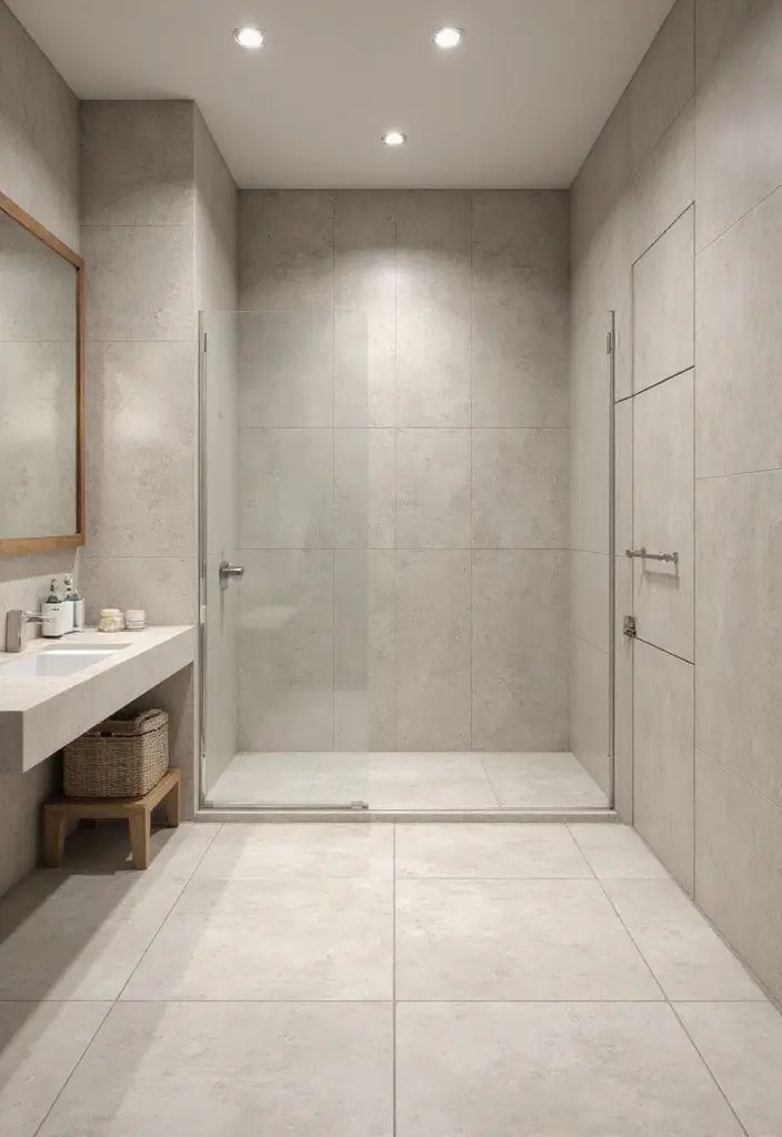 28 Bathroom With Tiles Designs That Look Modern - 13. Large Format Tiles