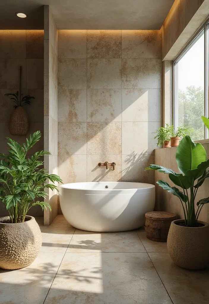 28 Bathroom With Tiles Designs That Look Modern - 14. Biophilic Tiles