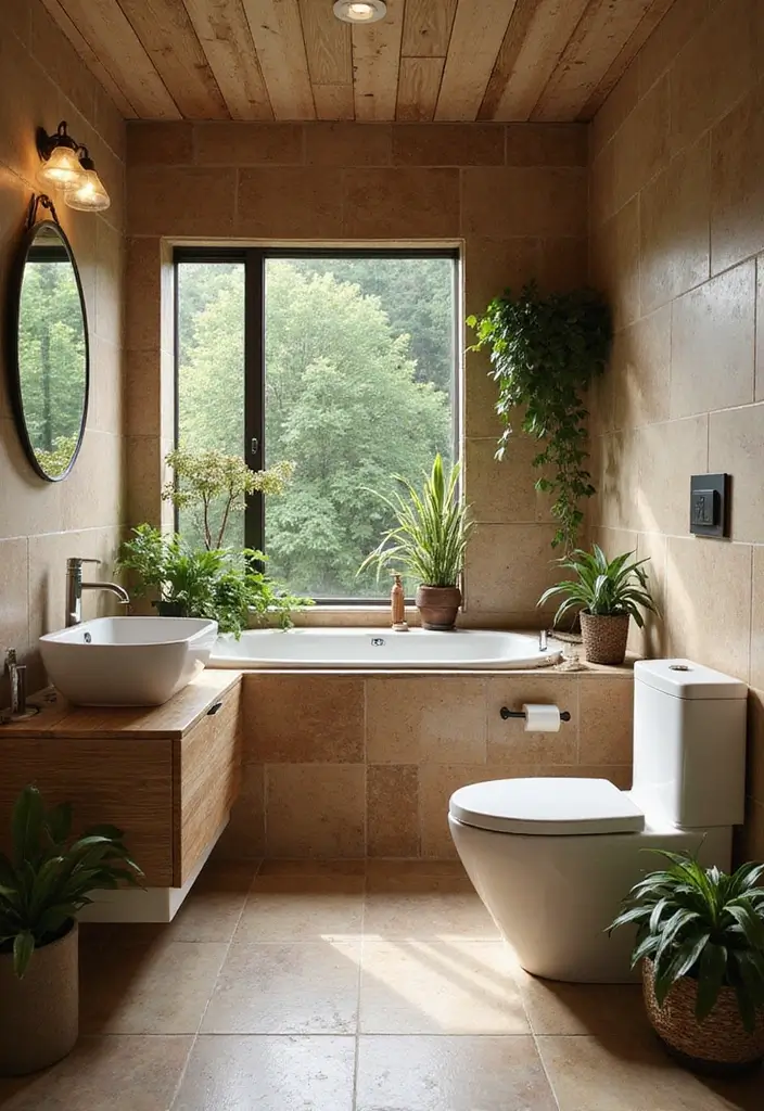 28 Bathroom With Tiles Designs That Look Modern - 16. Earthy Color Palettes