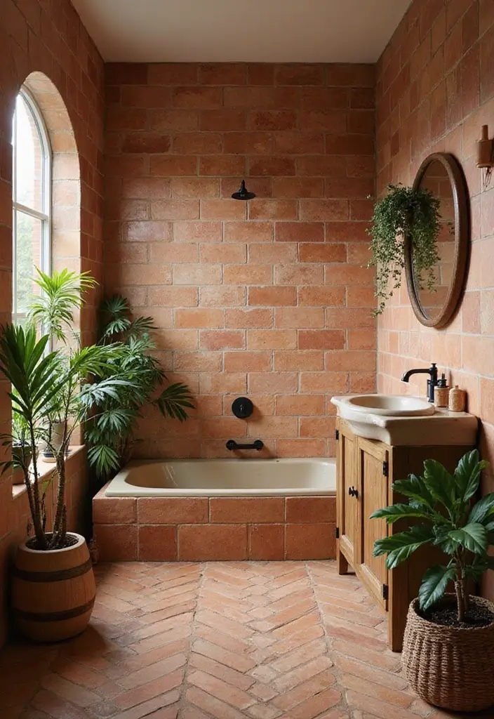 28 Bathroom With Tiles Designs That Look Modern - 2. Terracotta Tiles