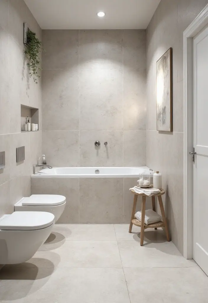 28 Bathroom With Tiles Designs That Look Modern - 26. Minimalist Tile Designs