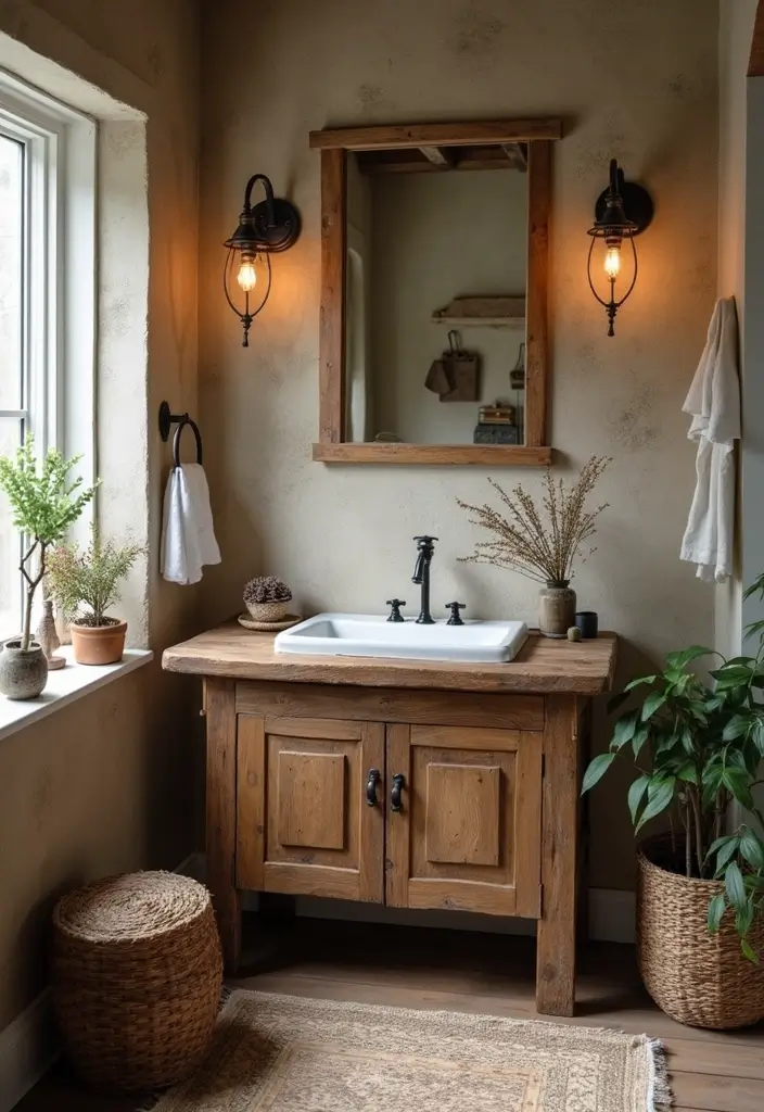 28 Cool Sinks Bathroom Designs That Stand Out - 10. Rustic Farmhouse Sinks