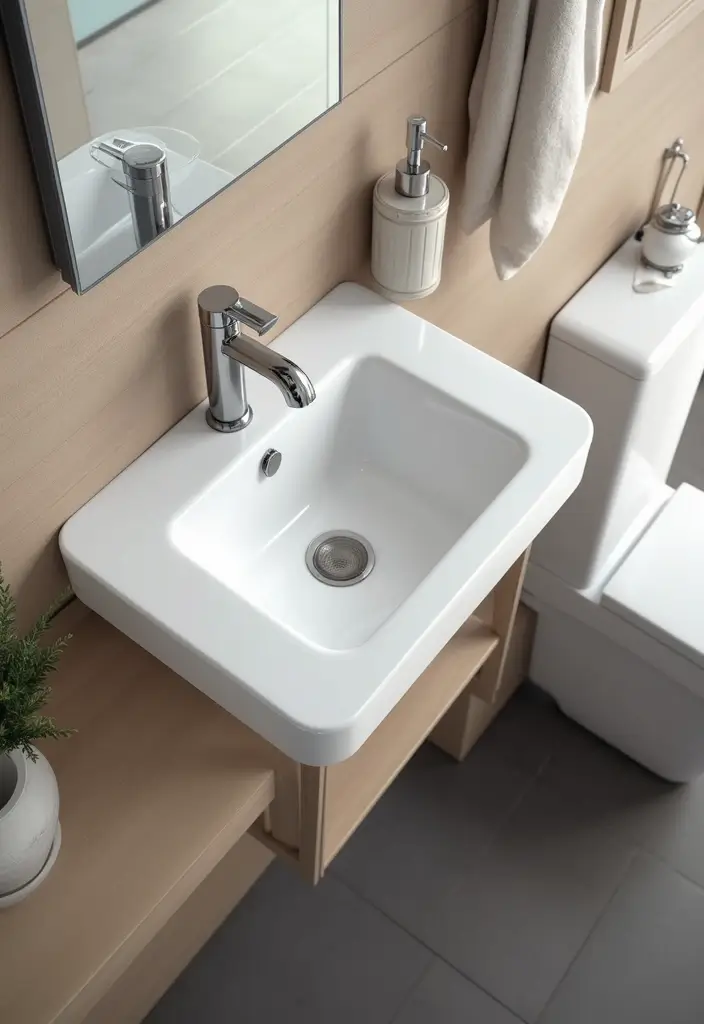 28 Cool Sinks Bathroom Designs That Stand Out - 20. Sink Design with Drainboard