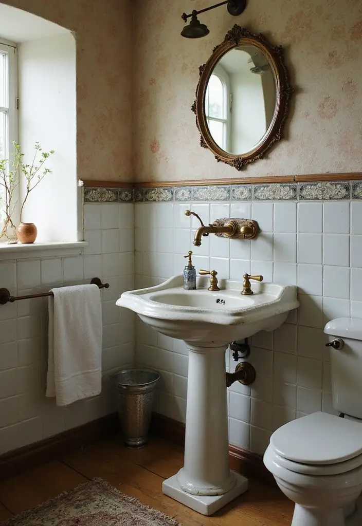 28 Cool Sinks Bathroom Designs That Stand Out - 3. Vintage-Inspired Sinks