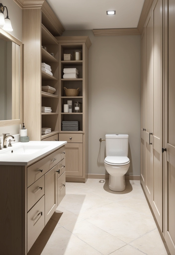 28 Modern Bathroom Cabinet Ideas That Elevate Storage - 16. Built-In Cabinets