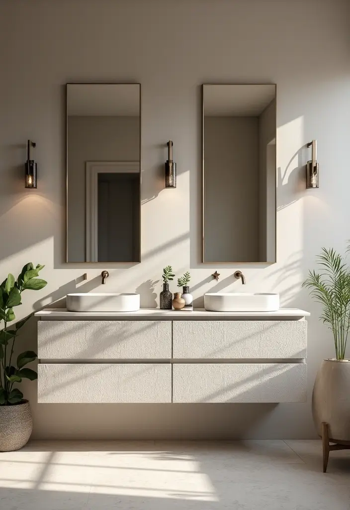 28 Modern Bathroom Cabinet Ideas That Elevate Storage - 21. Textured Finishes