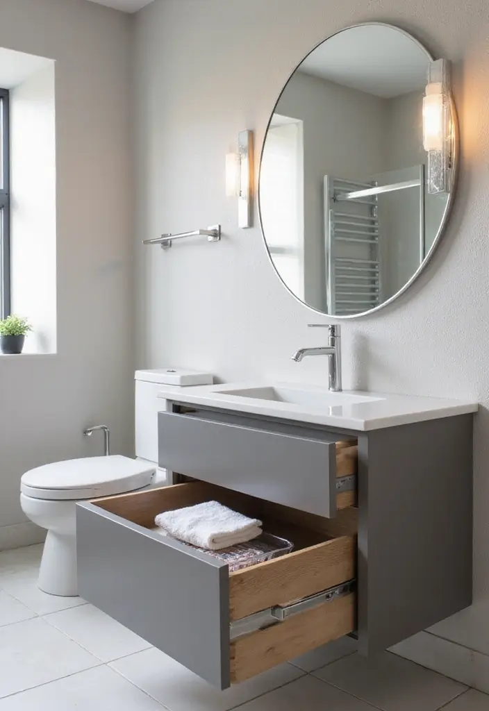 28 Modern Bathroom Cabinet Ideas That Elevate Storage - 22. Sleek Drawer Systems
