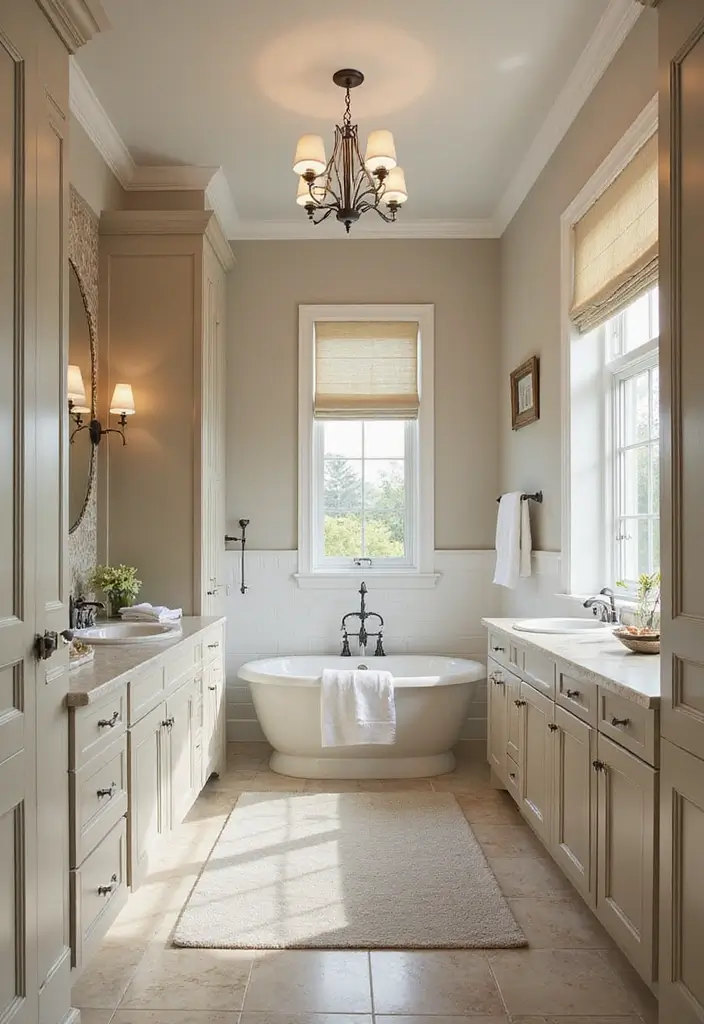 28 Modern Bathroom Cabinet Ideas That Elevate Storage - 24. Transitional Styles