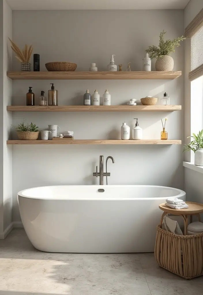 28 Modern Bathroom Cabinet Ideas That Elevate Storage - 8. Open Shelving Units