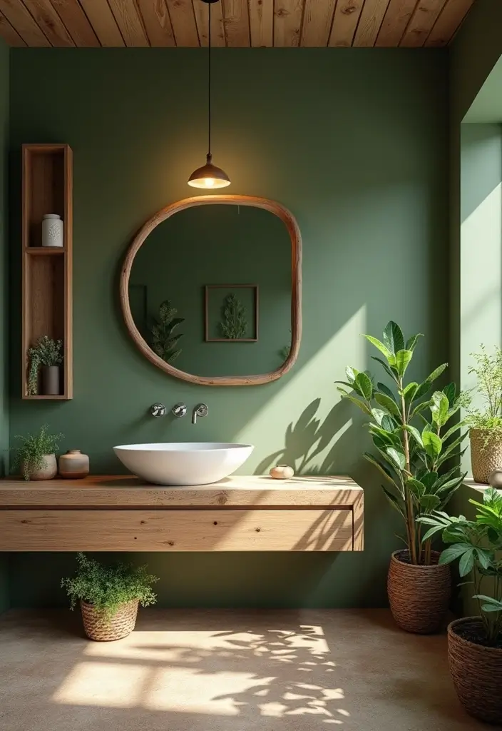 28 Paint Colors for Bathroom That Set the Mood - 10. Olive Green
