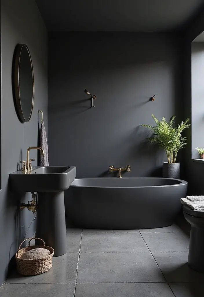 28 Paint Colors for Bathroom That Set the Mood - 16. Charcoal Grey
