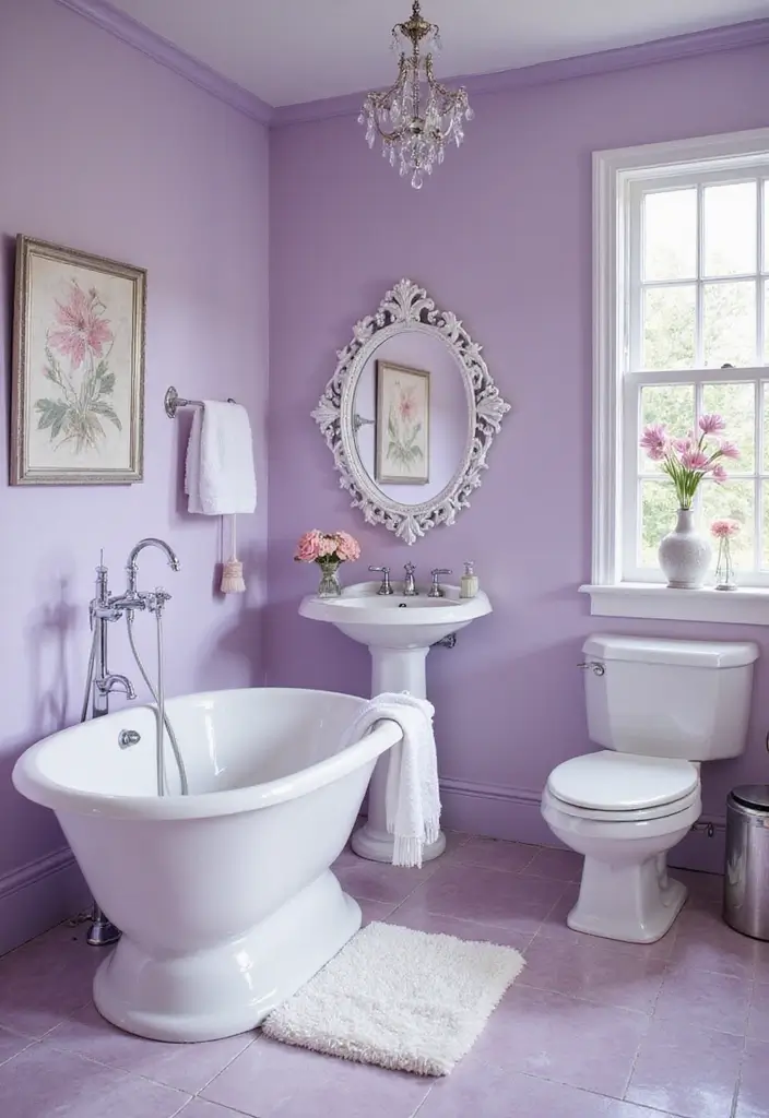 28 Paint Colors for Bathroom That Set the Mood - 20. Gentle Lilac