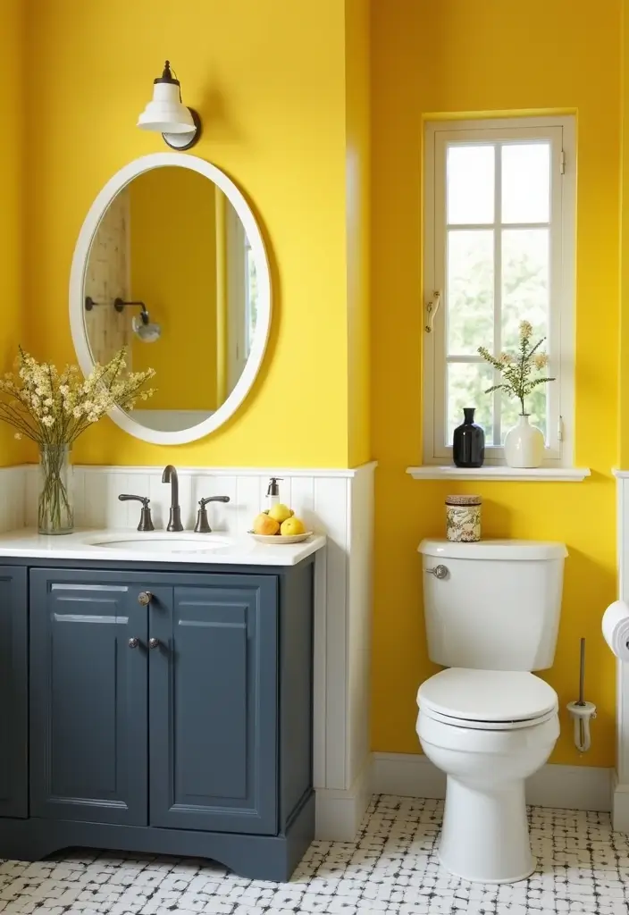 28 Paint Colors for Bathroom That Set the Mood - 22. Bright Lemon Yellow