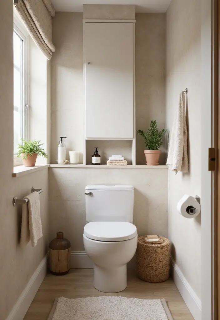 28 Small Powder Bathroom Ideas That Feel Expensive - 2. Serene Spa-Like Vibes