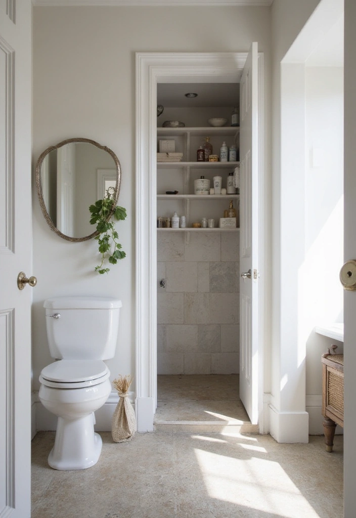 28 Small Powder Bathroom Ideas That Feel Expensive - 20. Hidden Toiletries