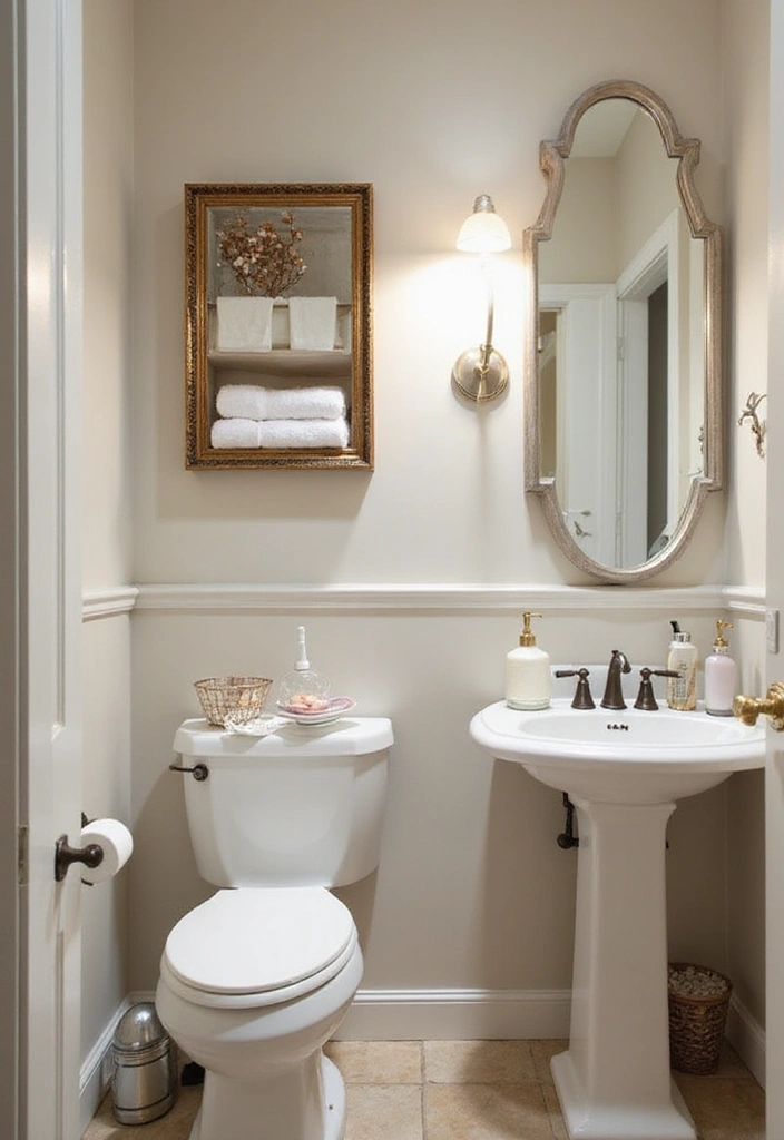 28 Small Powder Bathroom Ideas That Feel Expensive - 6. Elegant Accessories