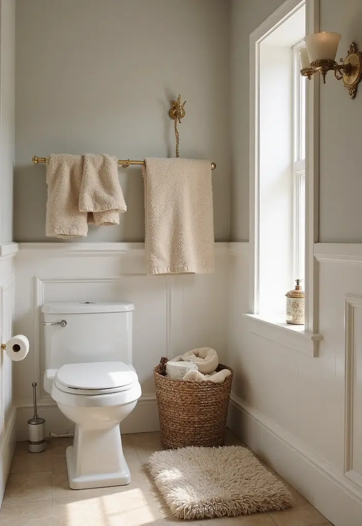 28 Small Powder Bathroom Ideas That Feel Expensive - 9. Luxurious Fabrics