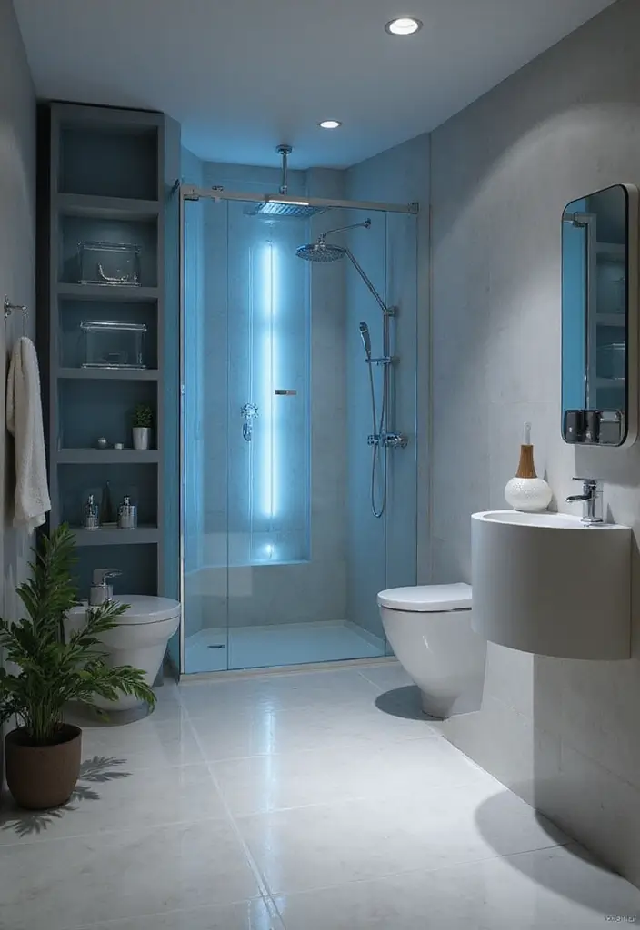 28 Steam Bathroom Ideas That Feel Spa-Worthy - 16. Smart Technology Features