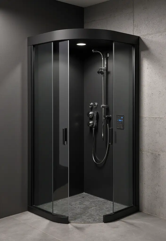 28 Steam Bathroom Ideas That Feel Spa-Worthy - 4. Sleek Modern Fixtures