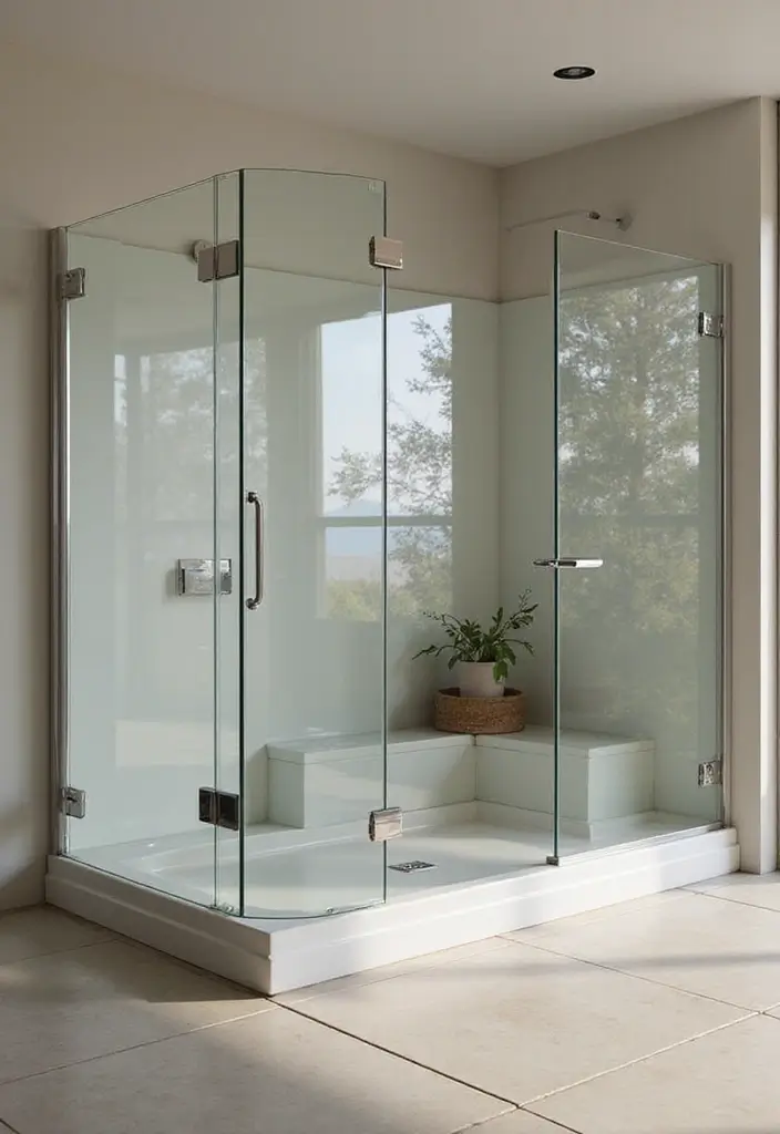 28 Steam Bathroom Ideas That Feel Spa-Worthy - 9. Elegant Shower Doors