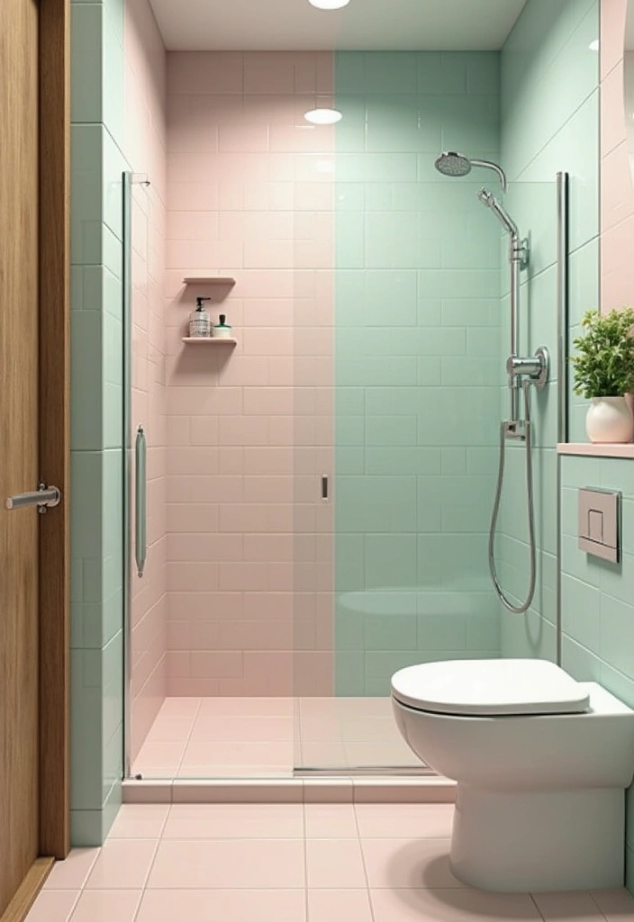 28 Timeless Bathroom Shower Tile Ideas That Age Gracefully - 13. Soft Pastel Tiles