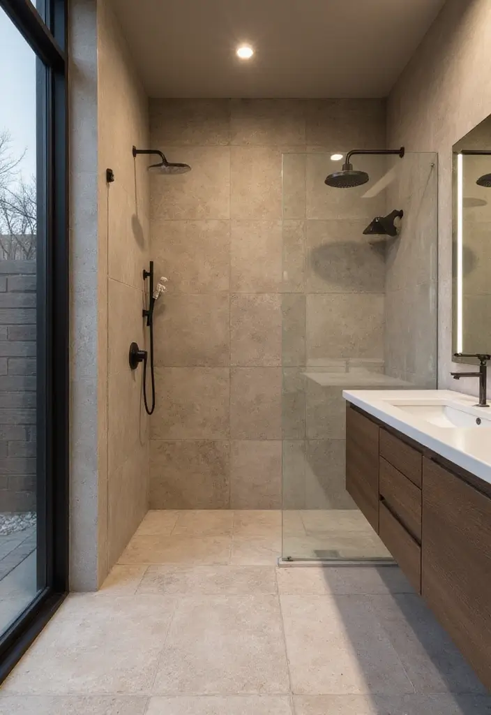 28 Timeless Bathroom Shower Tile Ideas That Age Gracefully - 14. Large Format Tiles