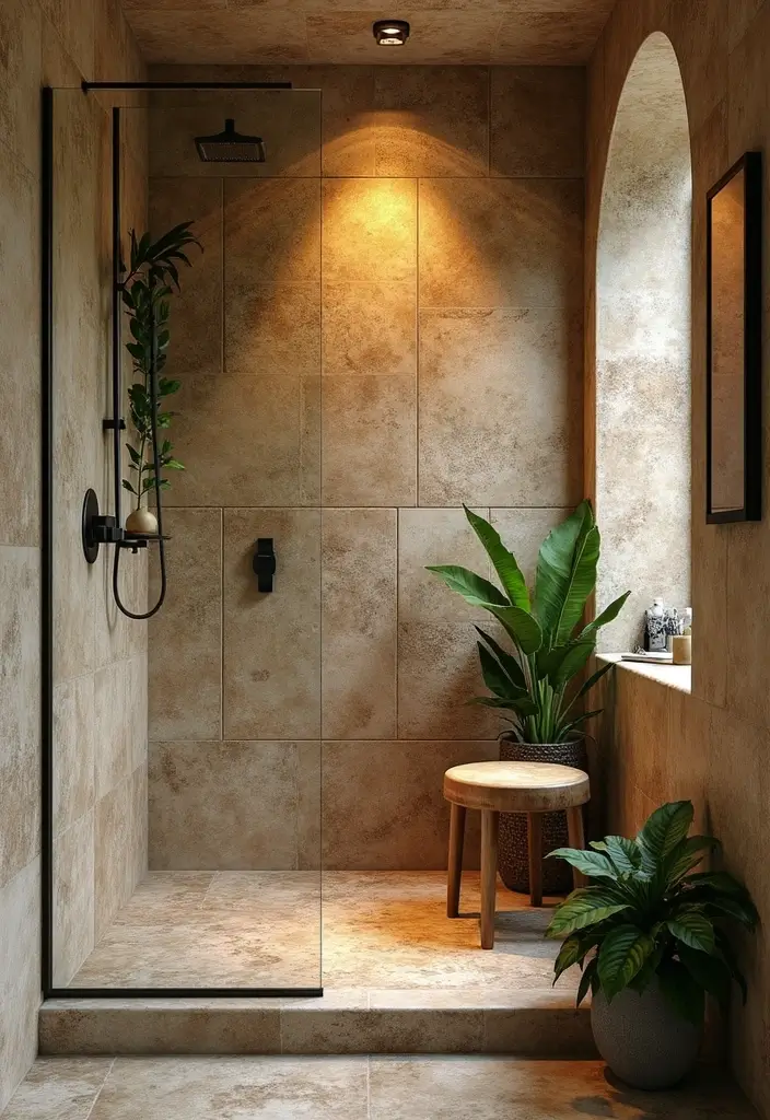 28 Timeless Bathroom Shower Tile Ideas That Age Gracefully - 8. Rustic Stone Tiles