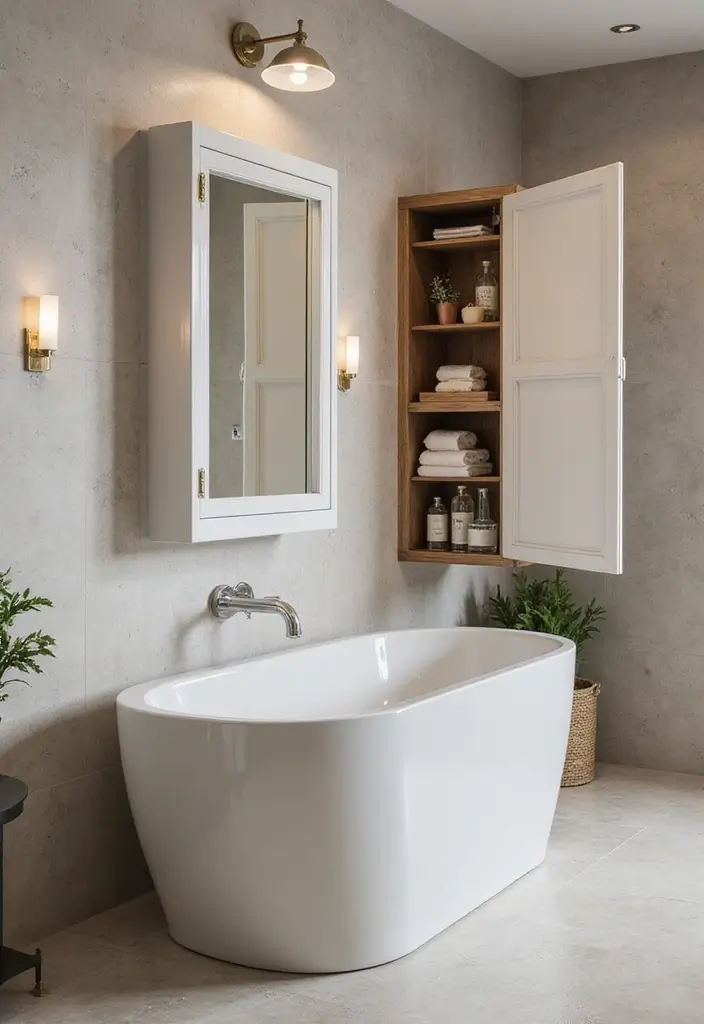 29 Bathroom Cabinet Ideas That Boost Functionality - 17. Pop-Up Cabinets for Surprise Storage