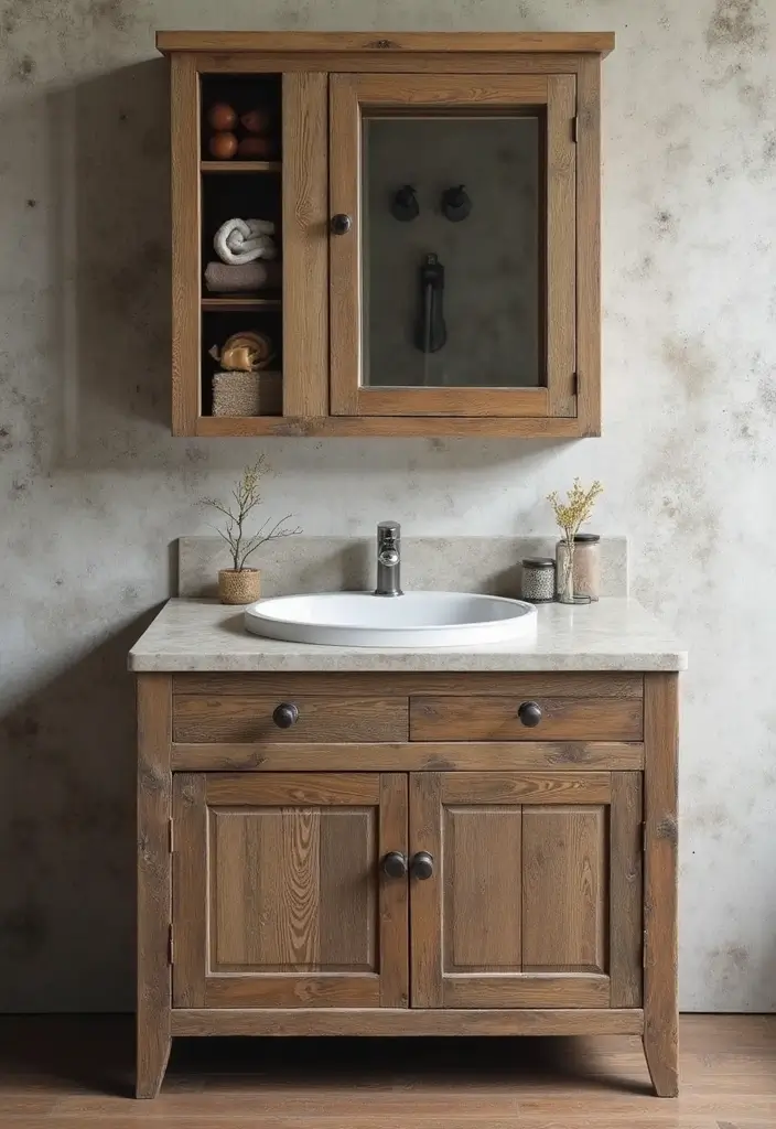 29 Bathroom Cabinet Ideas That Boost Functionality - 18. Mixed Material Cabinets