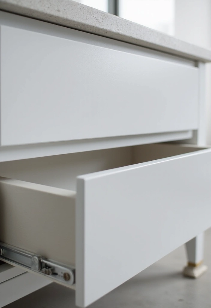 29 Bathroom Cabinet Ideas That Boost Functionality - 20. Soft-Close Drawers for Quiet Convenience
