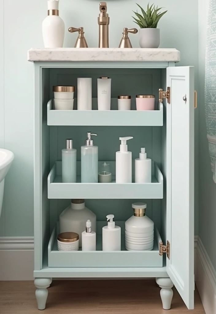 29 Bathroom Cabinet Ideas That Boost Functionality - 8. Caddy Cabinets for Compact Solutions