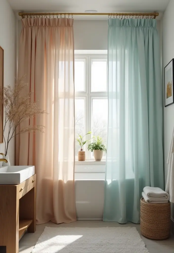 29 Bathroom Curtain Ideas That Add Privacy and Style - 21. Customizable Modular Curtains
