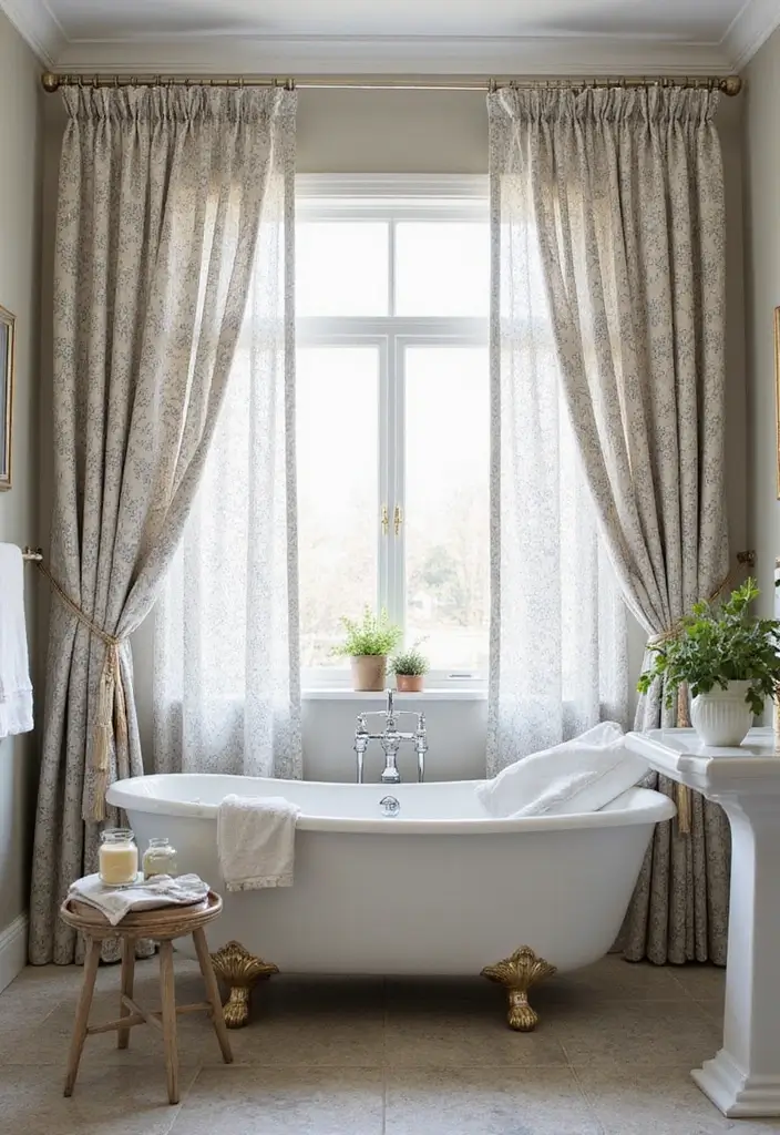 29 Bathroom Curtain Ideas That Add Privacy and Style - 22. Eco-Conscious Tie-Backs