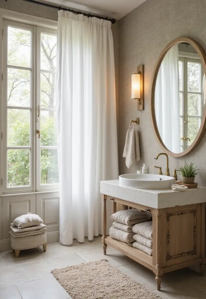 29 Bathroom Curtain Ideas That Add Privacy and Style - 25. Eco-Friendly Fabric Samples