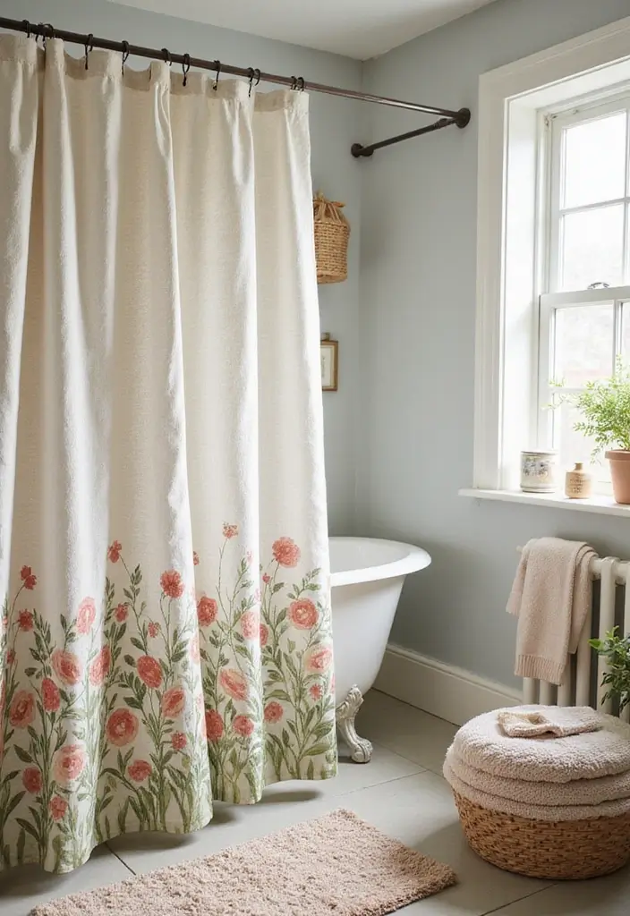 29 Bathroom Curtain Ideas That Add Privacy and Style - 3. Organic Cotton Shower Curtains