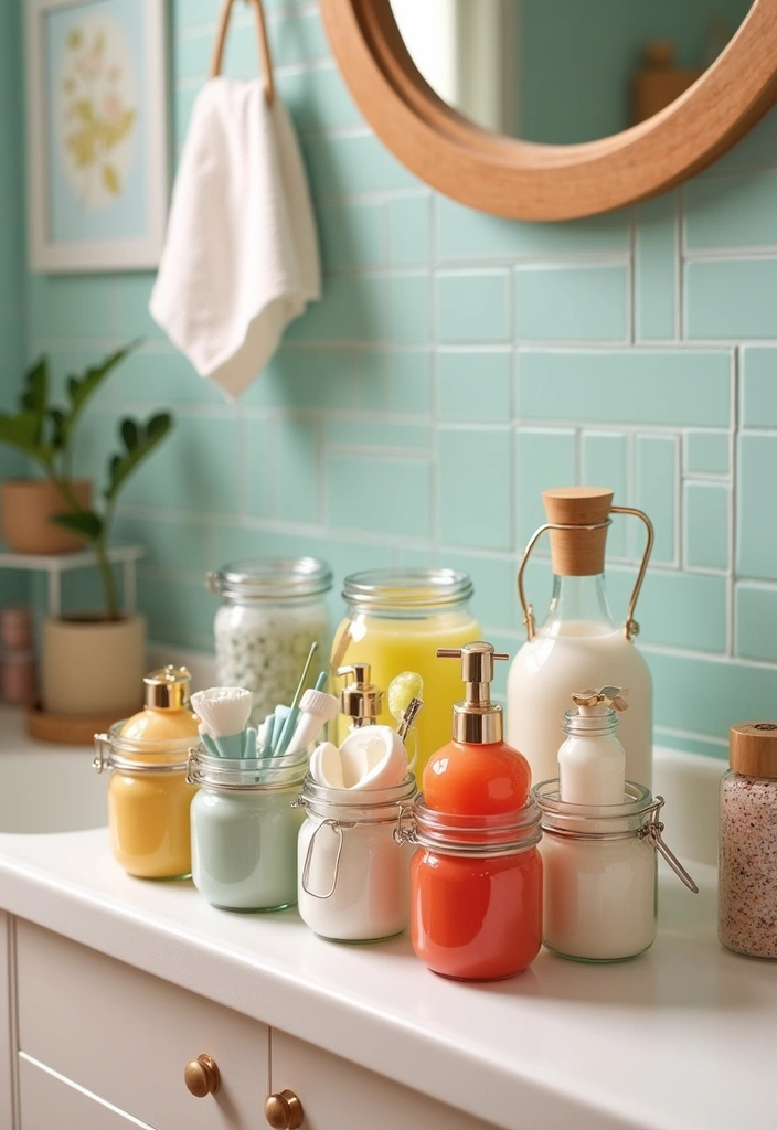 29 Bathroom Jars Ideas for Stylish Storage - 20. Jars with Handles
