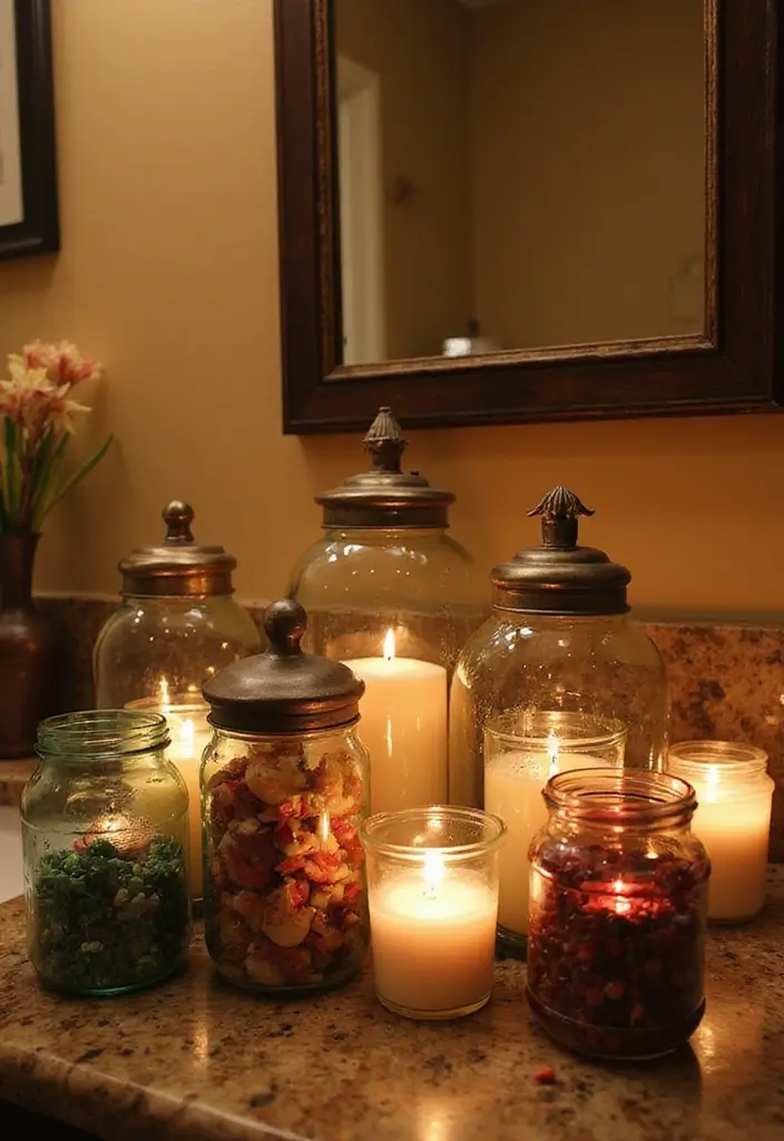 29 Bathroom Jars Ideas for Stylish Storage - 29. Lantern Style Jars