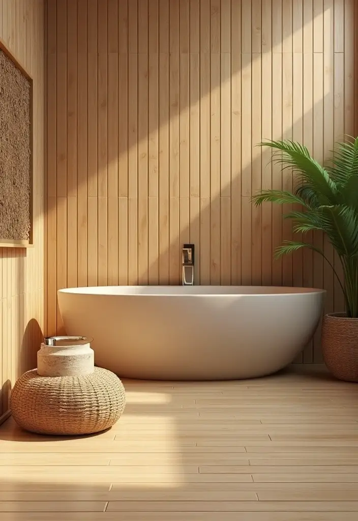29 Bathroom Tiles Design Ideas for Small Spaces That Impress - 2. Biodegradable Bamboo Tiles
