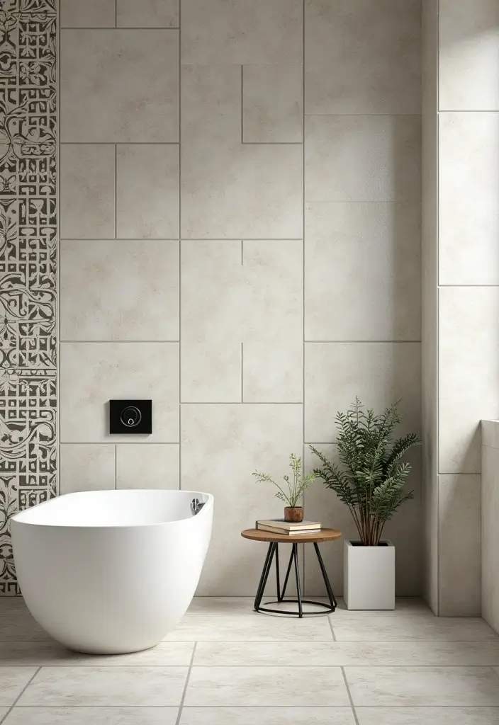 29 Bathroom Tiles Design Ideas for Small Spaces That Impress - 5. Subtle Patterned Ceramic Tiles