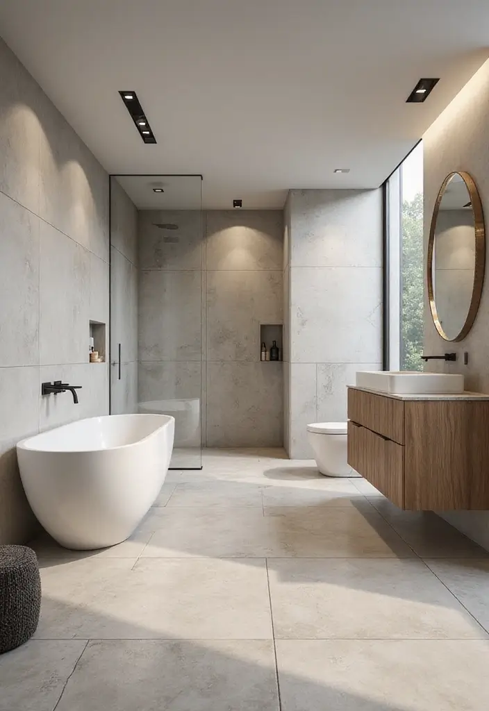 29 Bathroom Tiles Design Ideas for Small Spaces That Impress - 9. Large Format Tiles