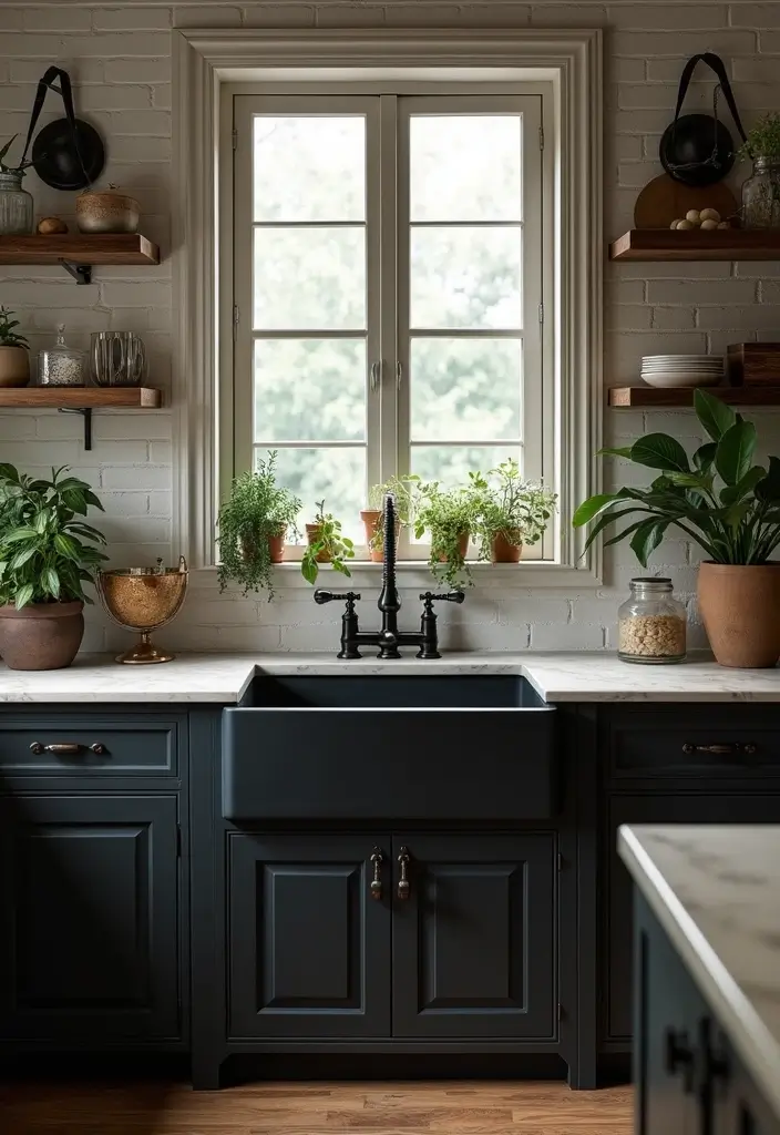 29 Black Farmhouse Bathroom Ideas That Blend Rustic and Modern - 1. Bold Black Sinks