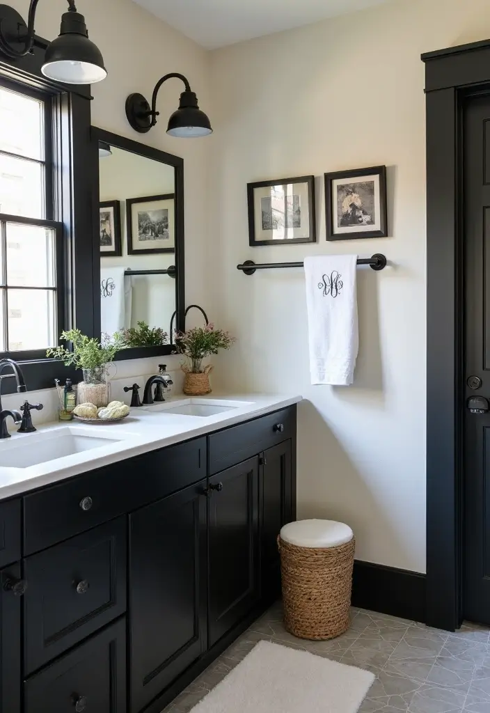29 Black Farmhouse Bathroom Ideas That Blend Rustic and Modern - 23. Personalized Touches