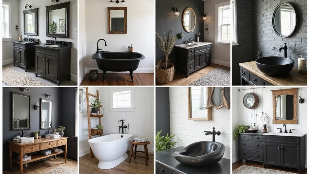 29 Black Farmhouse Bathroom Ideas That Blend Rustic and Modern