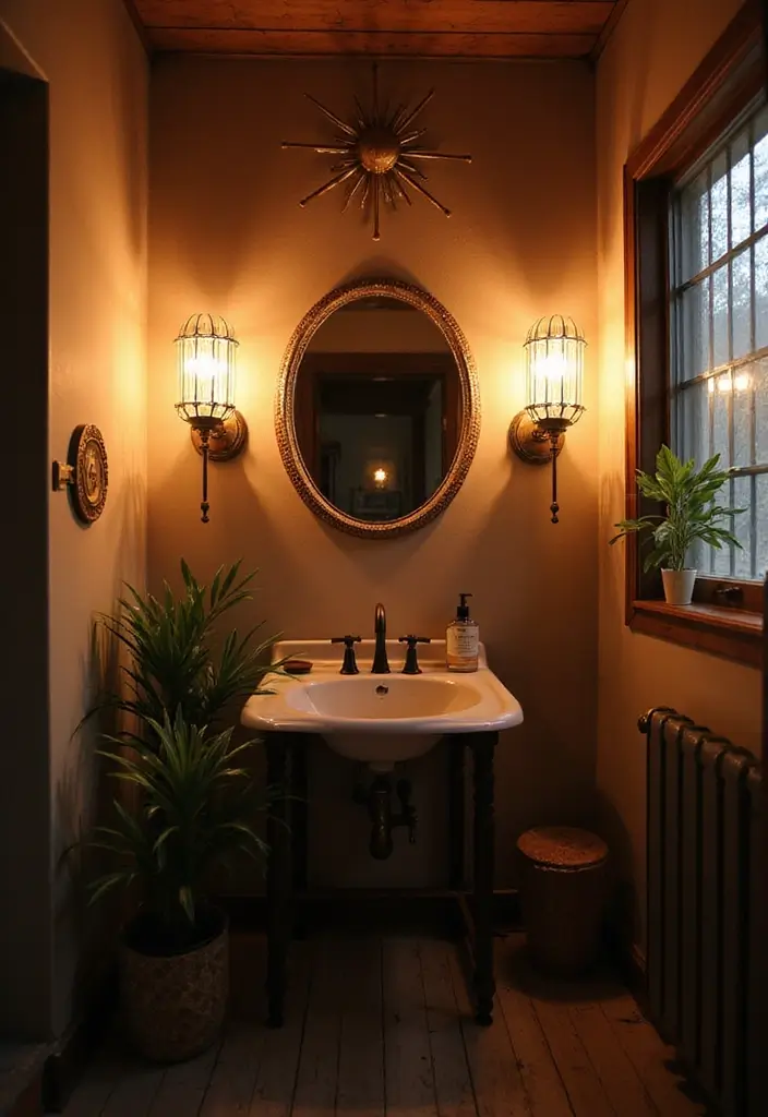 29 Boho Small Bathroom Ideas That Feel Effortlessly Cool - 14. Soft Lighting