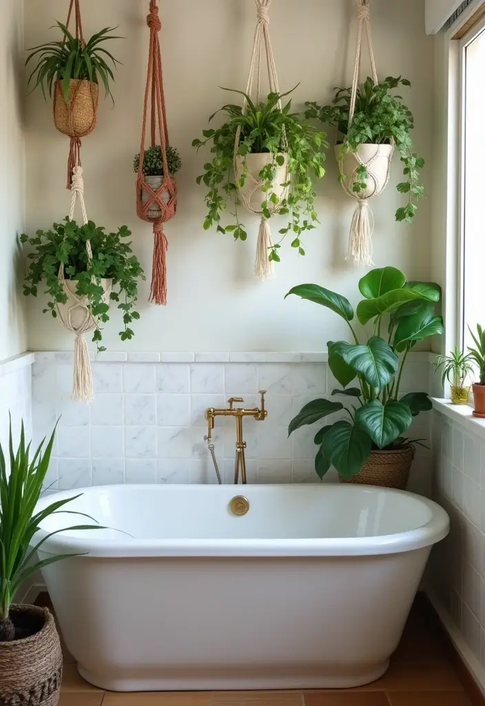 29 Boho Small Bathroom Ideas That Feel Effortlessly Cool - 4. Indoor Plants