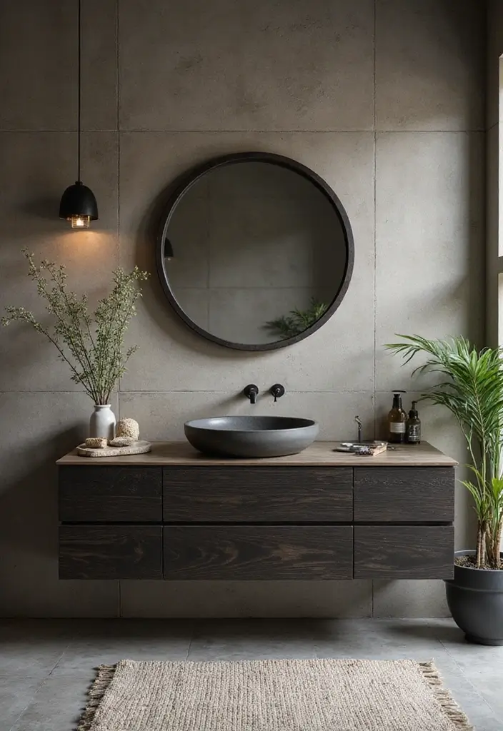 29 Dark Vanity Bathroom Ideas That Feel Modern - 15. Sustainable Dark Materials