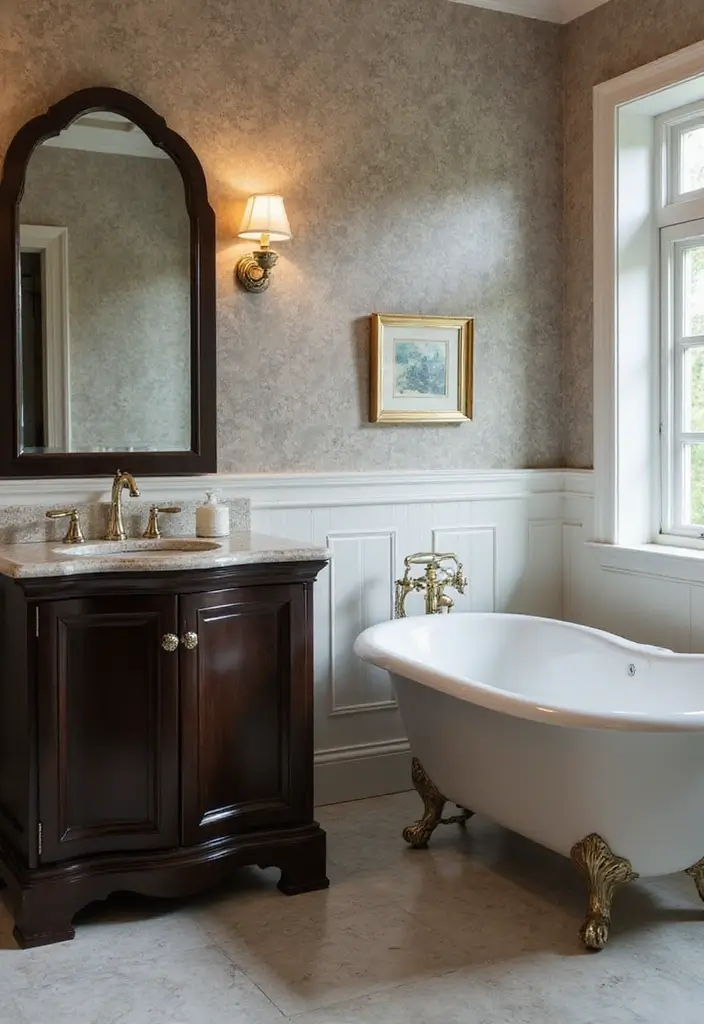 29 Dark Vanity Bathroom Ideas That Feel Modern - 21. Timeless Clawfoot Bathtubs
