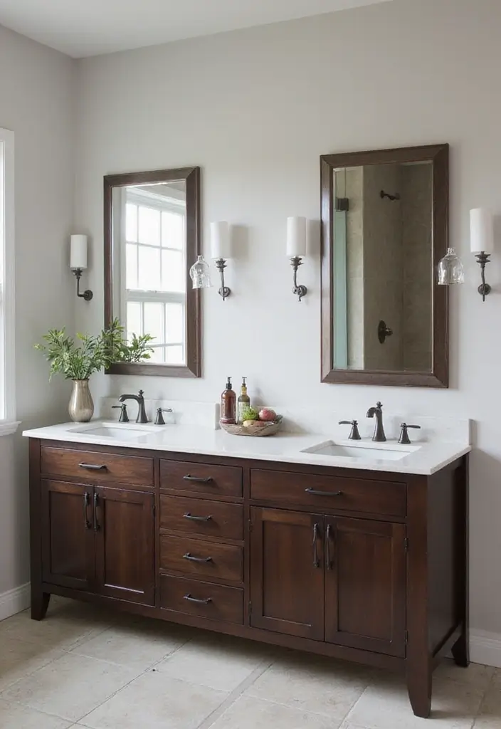 29 Dark Vanity Bathroom Ideas That Feel Modern - 3. Sleek Contemporary Design