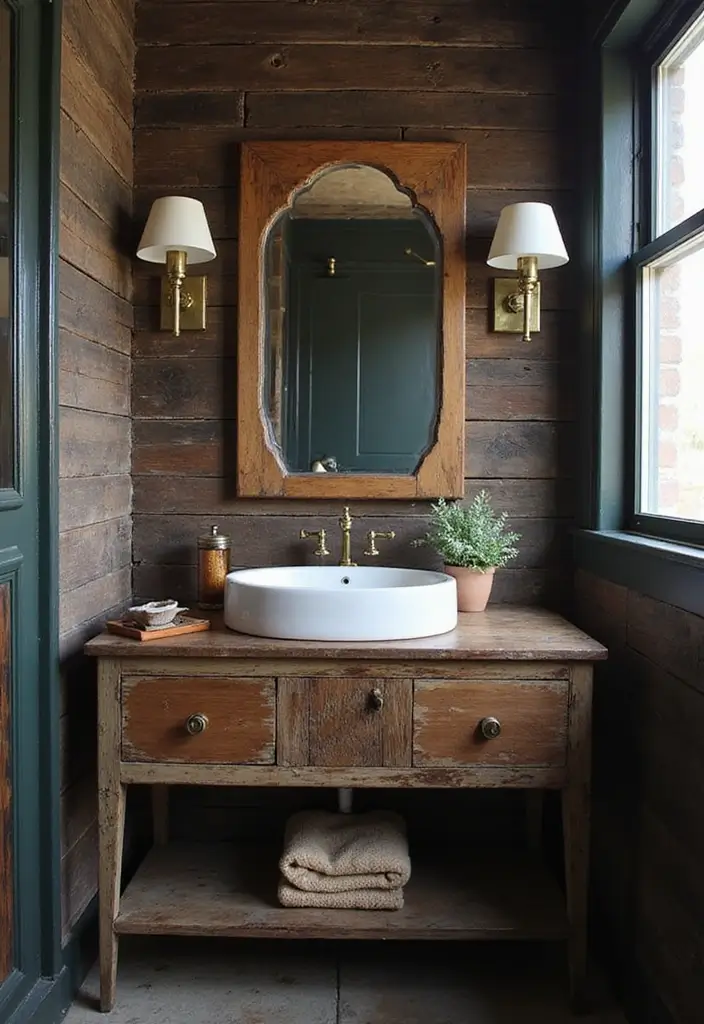 29 Dark Vanity Bathroom Ideas That Feel Modern - 5. Vintage Inspired Charm