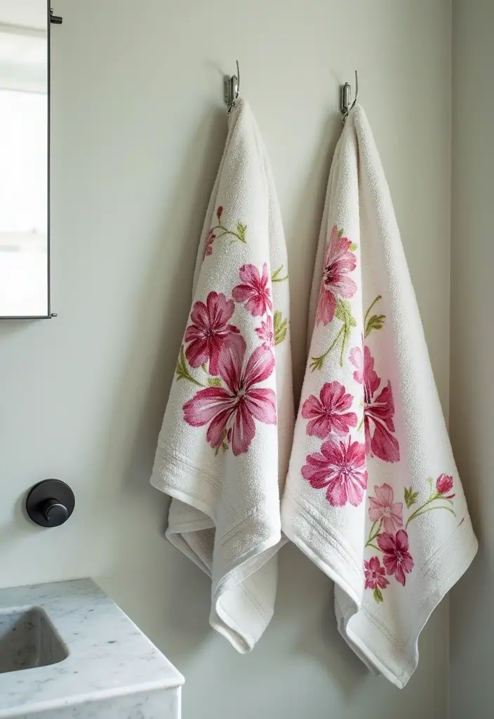 29 Floral Bathroom Ideas That Bring Nature Indoors - 10. Luxurious Floral Towels